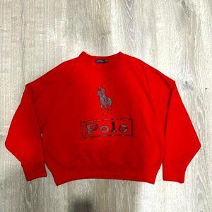 Polo Ralph Lauren red and black crewneck sweatshirt